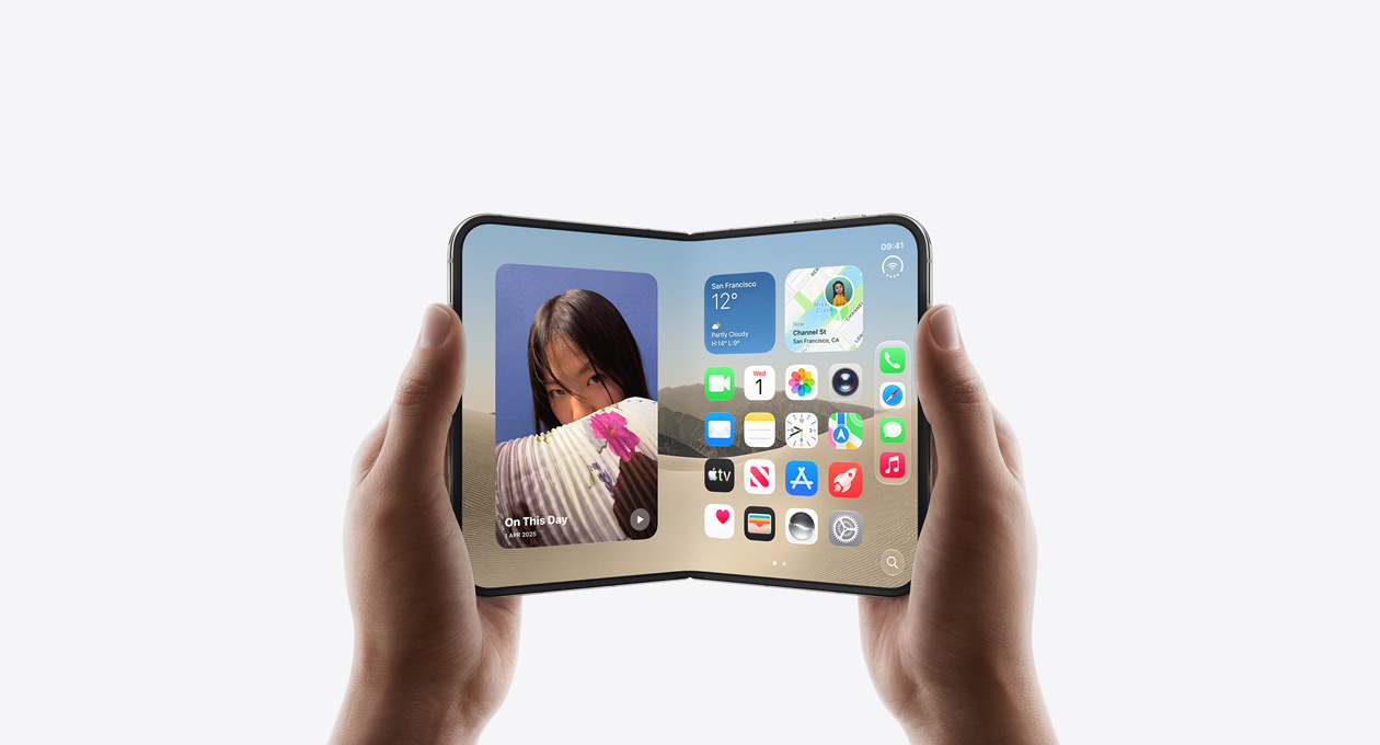 Apple iPhone Duo open in landscape orientation